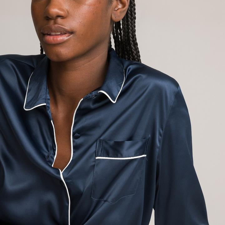 Produktbild La Redoute Collections Langärmeliges Nachthemd aus Satin (48)