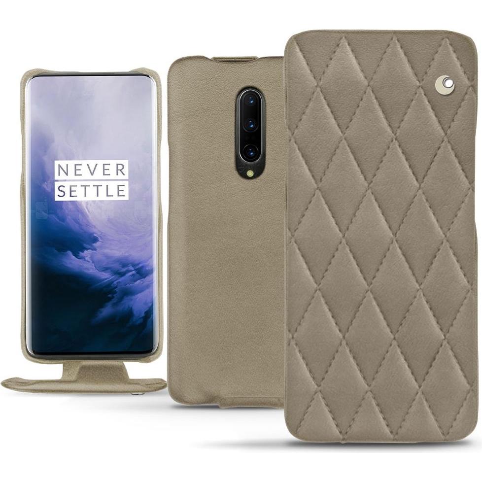 Noreve Lederschutzhülle vertikal (OnePlus 7 Pro), Smartphone Hülle, Beige