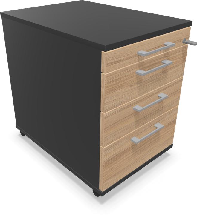 Amber oak decor with structure, Black, Dark grey, Silver grey