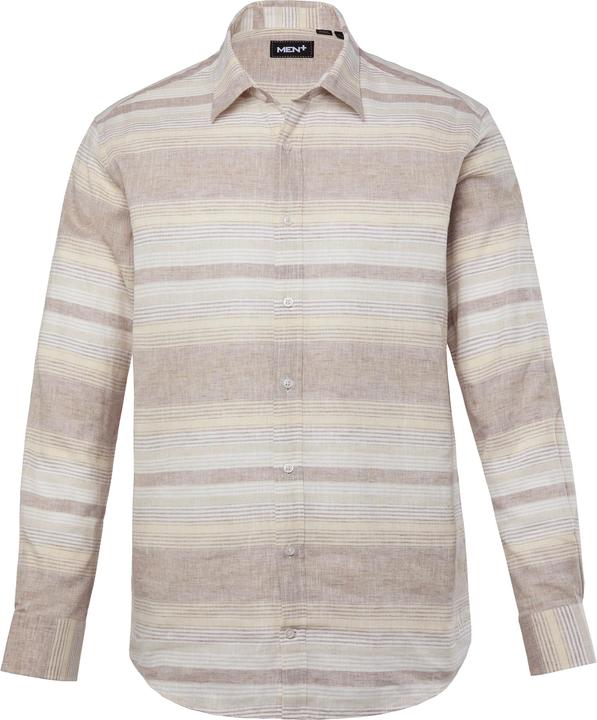 Immagine prodotto Men+ Leinenmix-Streifenhemd, Langarm, Kentkragen, Comfort Fit (L)