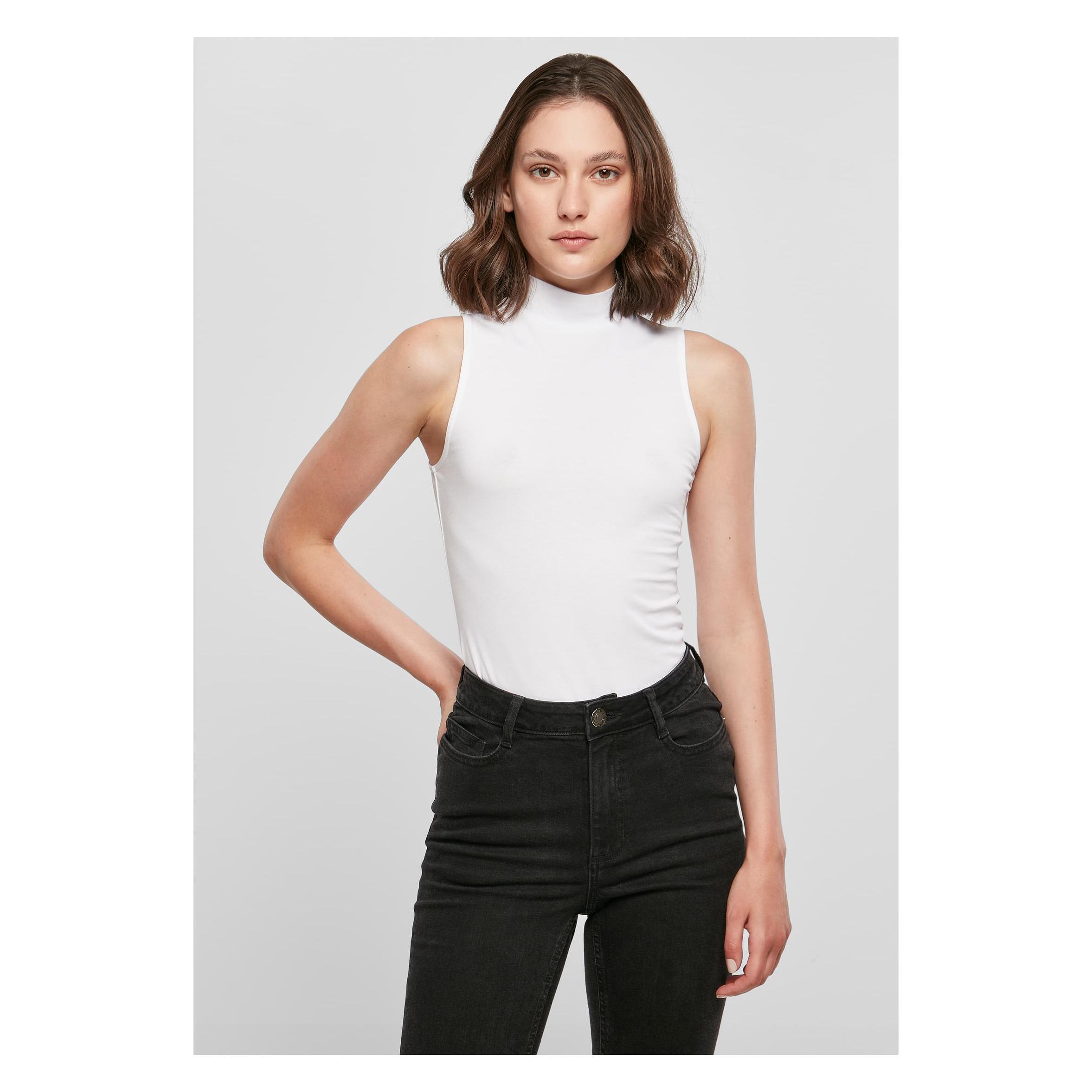 Build Your Brand, Damen, Bodys, Ladies Sleeveless Turtleneck Body, Weiss, (Xs)