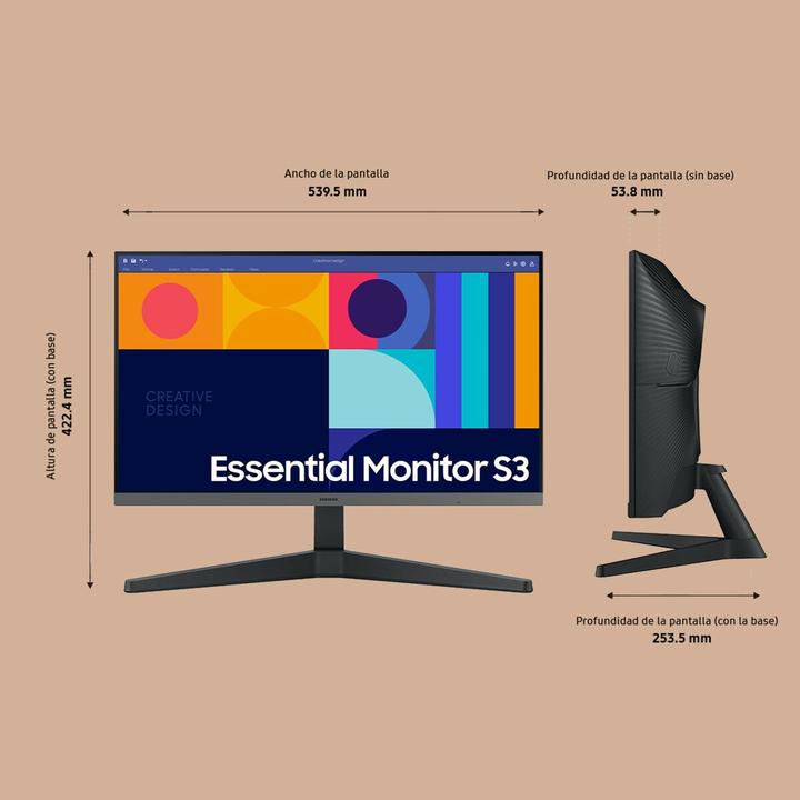Actual product image Samsung ECRAN 24 S24C332GAU NOIR 1920X1080 IPS 16:9 1MS 250CD/M 100HZ 1000:1 1 (1920 x 1080 pixels, 24")