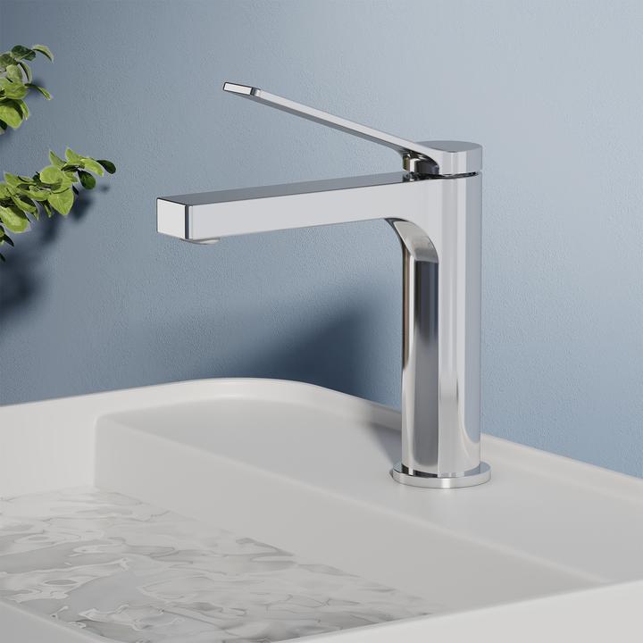 Produktbild Emke Wasserhahn Bad, Anthrazit matt, Mischbatterie Waschbecken, Messing, mit Luftsprudler, Keramikkartusc