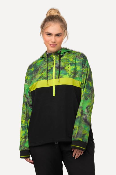 Immagine prodotto Ulla Popken Maglia ad asciugatura rapida con cappuccio, coulisse e maniche lunghe (50, 52)