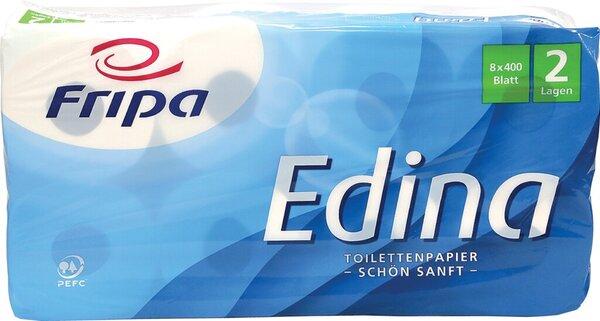 Actual product image Fripa Toilet paper Edina bright white, design: 2-ply, sheet/roo.: 250 (2000 x)