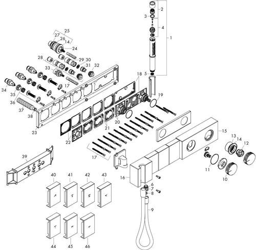 Produktbild Axor Edge Thermostatmodul Select 540/100 Unterputz für 3 Verbraucher
