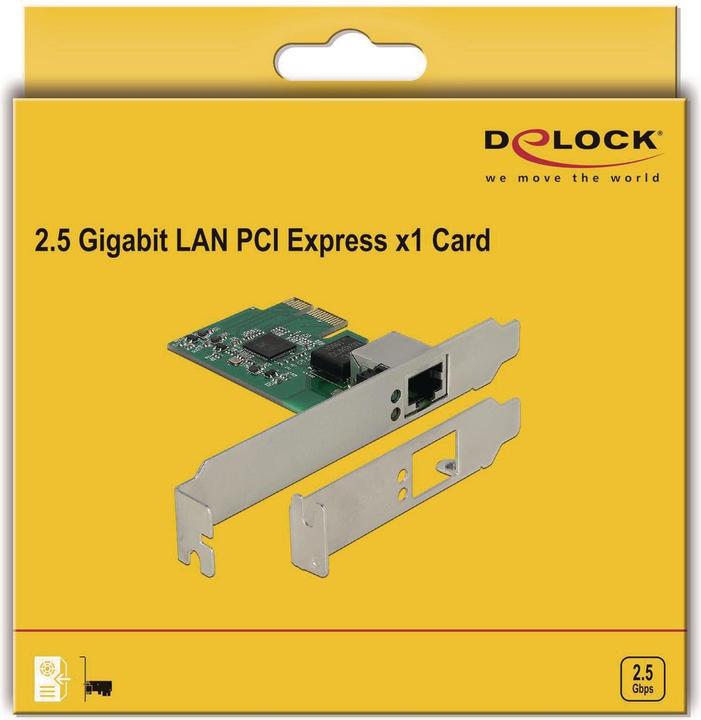 Image du produit Delock Carte réseau PCI Express x1 1/2,5 Gigabit LAN (Ethernet)
