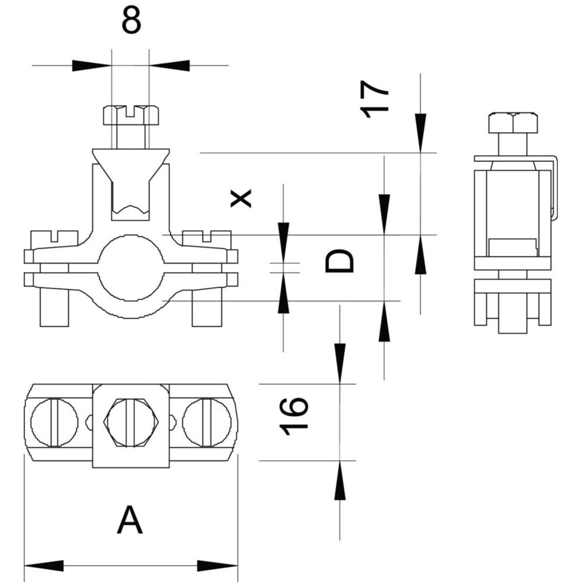 Thumbnail - OBO Bettermann, Kabelhalter, OBO 950/Z 1Z Erdschelle Spannbereich 31,5-34,5mm