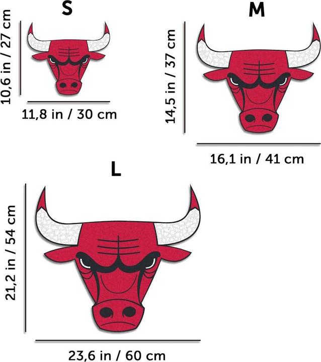 Productafbeelding Iconic NBA - Chicago Bulls - Logo - Holz Puzzle Grösse S (150 Teile) (150 onderdelen)