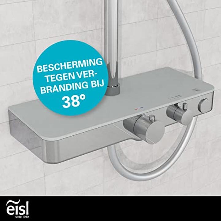 Produktbild Eisl Futura Head-Duschschauer mit thermostatischem Mixer, Chromgrau, mit Tierheim (DX1105CST)