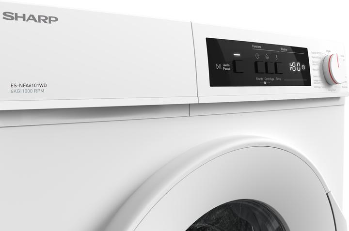 Actual product image Sharp ES NFA6101WD Front Loading Washing Machine 6Kg (6 kg, Left)