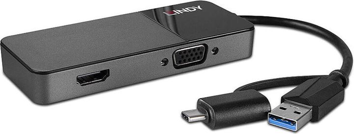 Actual product image Lindy Video adapter USB type A male to HD-15 (VGA), HDMI (USB-A, USB-C, 1 portion)