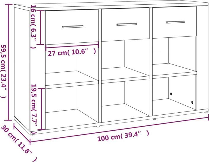 Image du produit vidaXL Sideboard (100 x 30 x 59.50 cm)