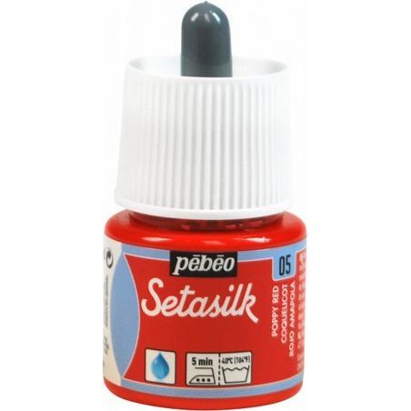 Pebeo, Künstlerfarbe + Bastelfarbe, Setasilk (Klatschmohn, 45 ml)
