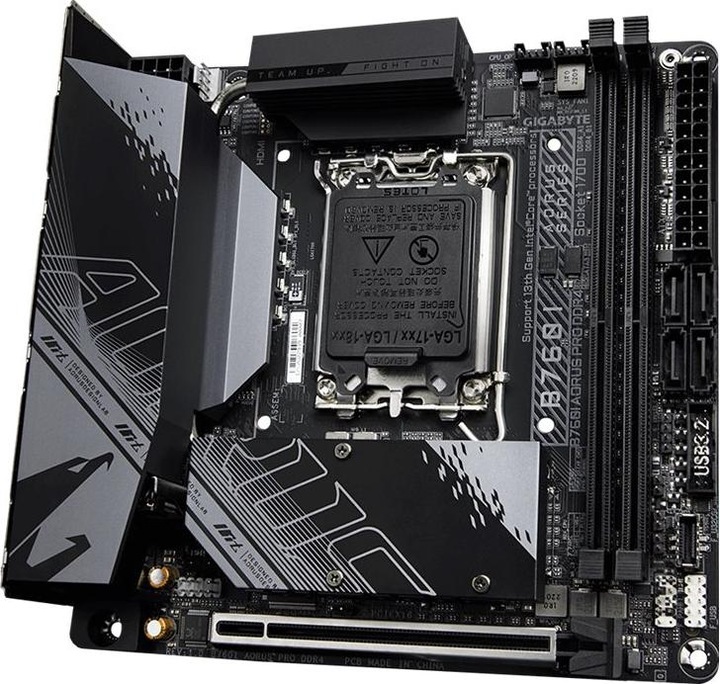 Productafbeelding Gigabyte B760I Aorus Pro (LGA 1700, Intel B760 Express, Mini-ITX)
