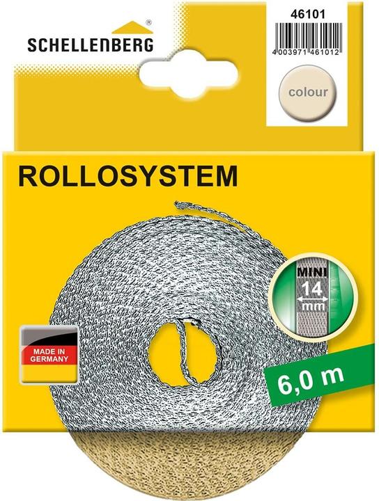 Image du produit Schellenberg Sangle de volet roulant Mini 46101, 14mm/6m, beige (Sangle de volet roulant)