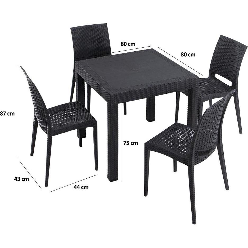 Skye Decor, Gartentisch + Balkontisch, Rattan (80 cm)
