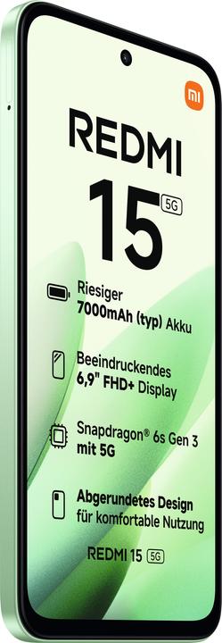 Produktbild Xiaomi Redmi 15 (256 GB, Ripple Green, 6.90", Hybrid Dual SIM, 5G)