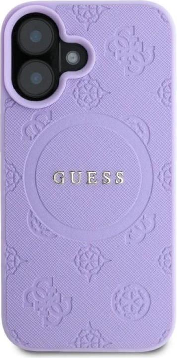 Produktbild Guess GUHMP16MPSAPSMEU iPhone 16 Plus 6.7" fioletowy/purple hardcase Saffiano Peony Classic Logo (Apple iPhone 16 Plus)