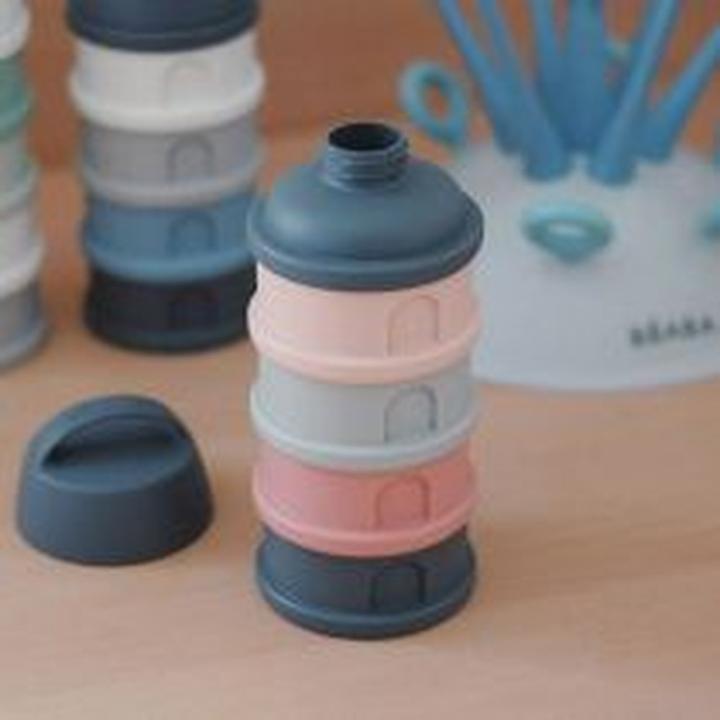 Actual product image Beaba Milk powder tin 4 pieces grey/pink