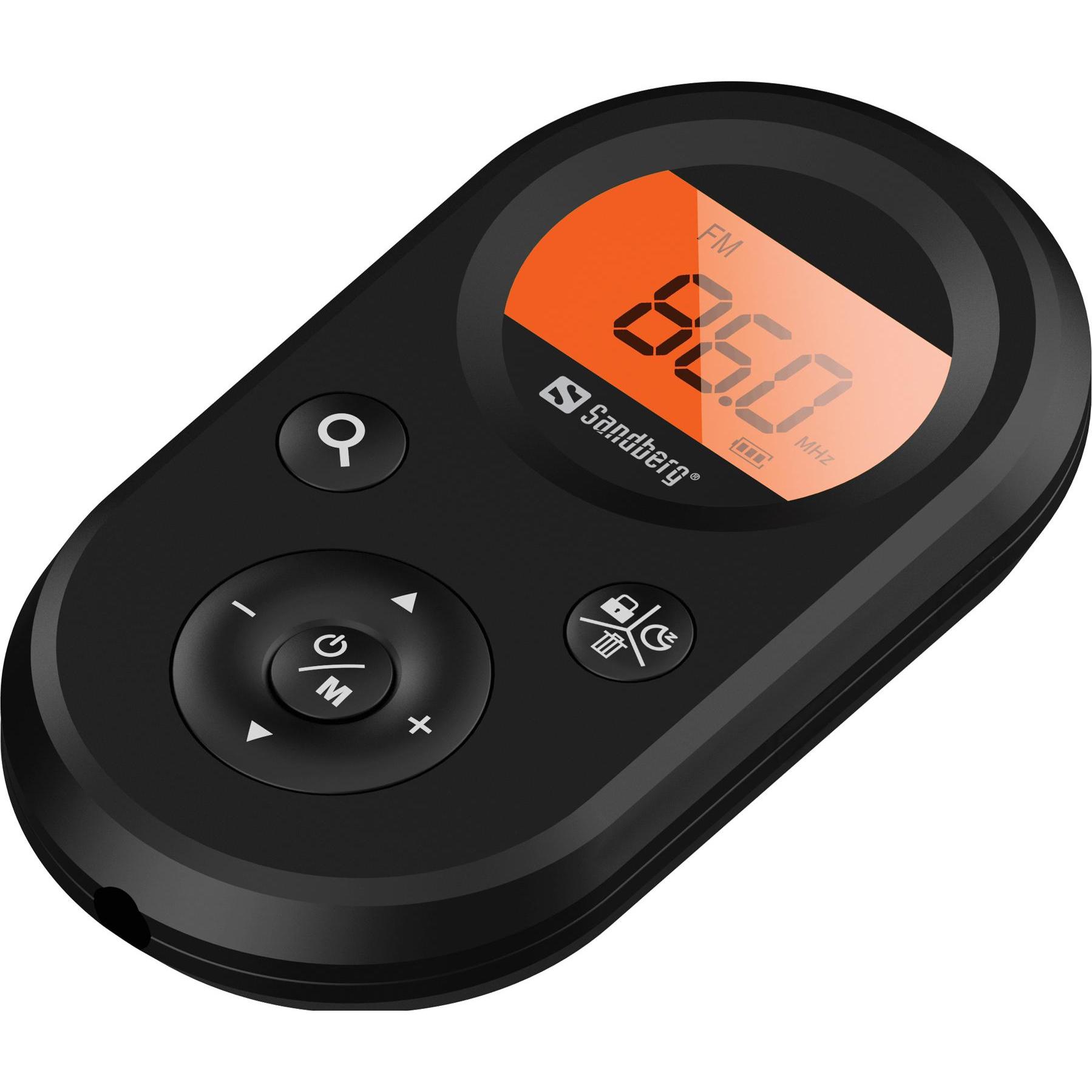 Sandberg FM+AM Recharge (FM, AM, Radio Frequency (RF)), Radio, Schwarz
