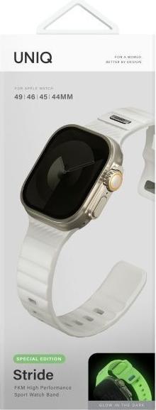 Produktbild Uniq Stride SE Apple Watch strap 49/46/45/44mm FKM Rubber Strap lume (44 mm, 45 mm, 46 mm, 49 mm, Aluminium, FKM-Gummiband)
