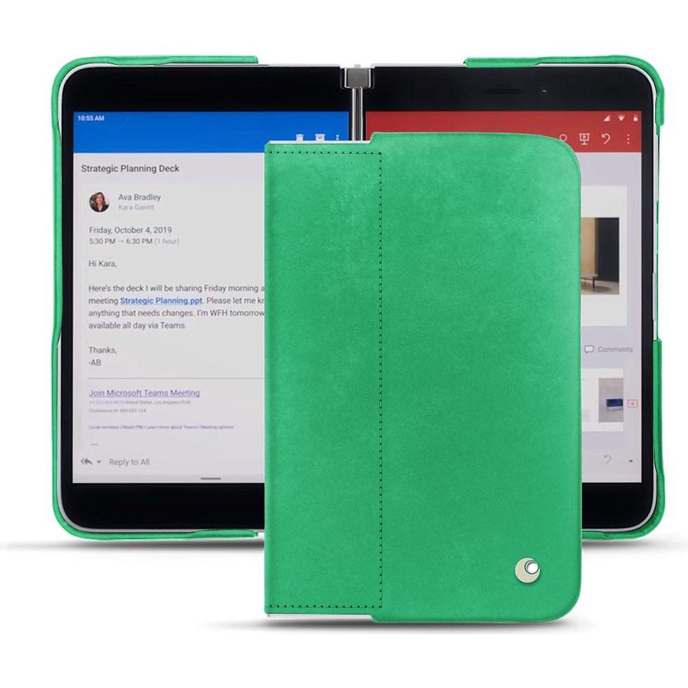 Noreve Lederschutzhülle (Microsoft Surface Duo), Smartphone Hülle, Grün