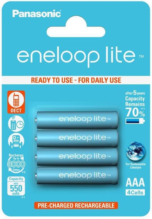 Immagine prodotto Panasonic eneloop lite (4 pz., AAA, 550 mAh)