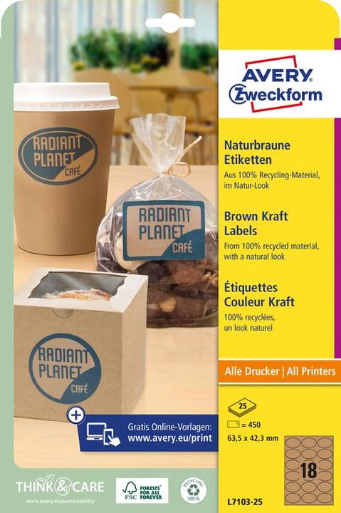 Actual product image Avery Zweckform labels