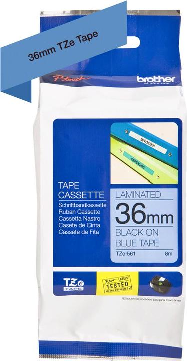 Produktbild Brother P-touch Schriftband TZe laminiert (3.60 cm, Blau)