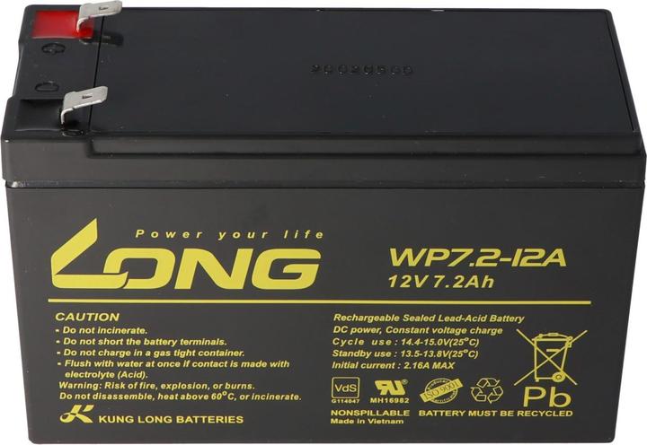 Image du produit Kung Long Accu WP7.2-12A, contacts enfichables Faston 6,3mm (12V)