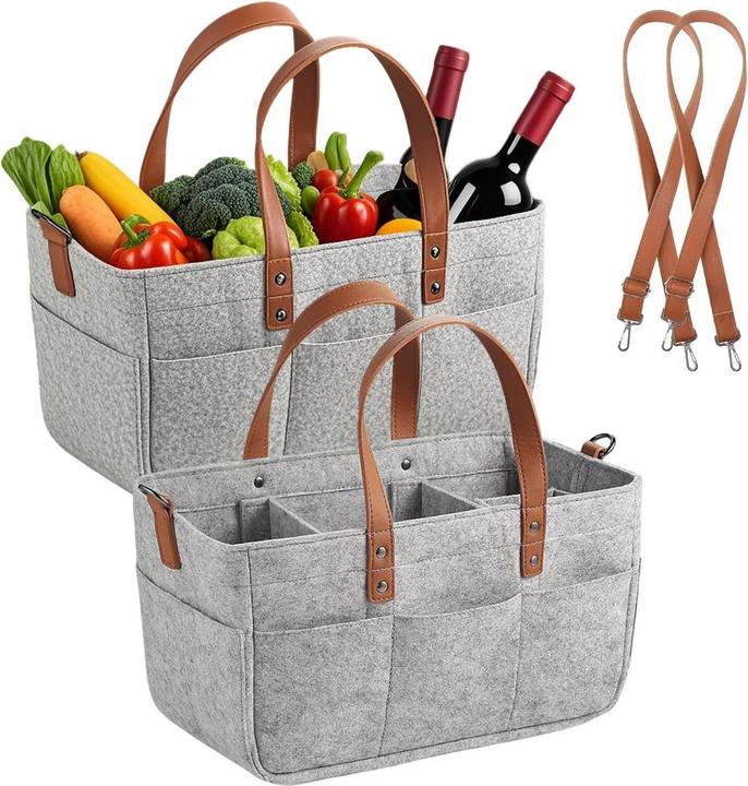 Produktbild Tielag 2er-Set Filztaschen mit Fächern