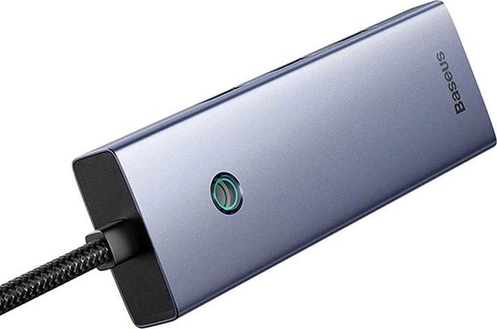 Immagine prodotto Baseus Hub UltraJoy Series Lite a 4 porte (da USB a USB 3.0*3 RJ45*1 USB-C 5V) (grigio) (USB-C, 4 porte)