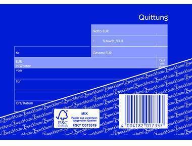 Productafbeelding Avery Ontvangstbewijs 1735 BTW getoond. (40 x)