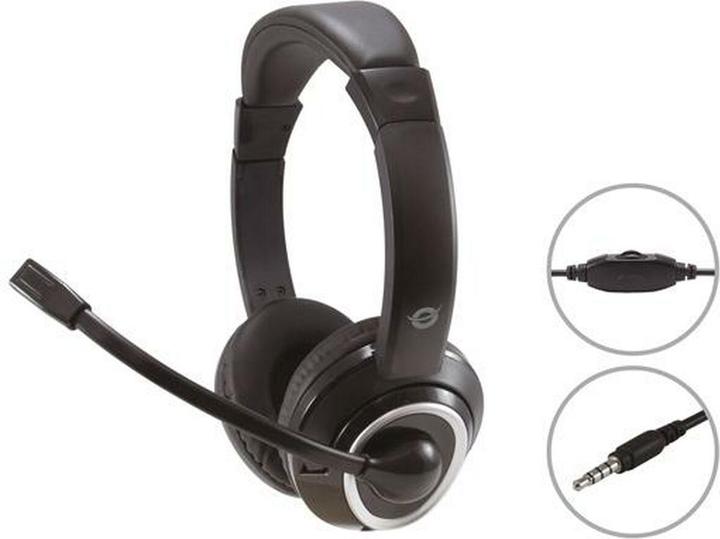 Actual product image Conceptronic POLONA02B Headphone & Headset Headband Black (Cable)