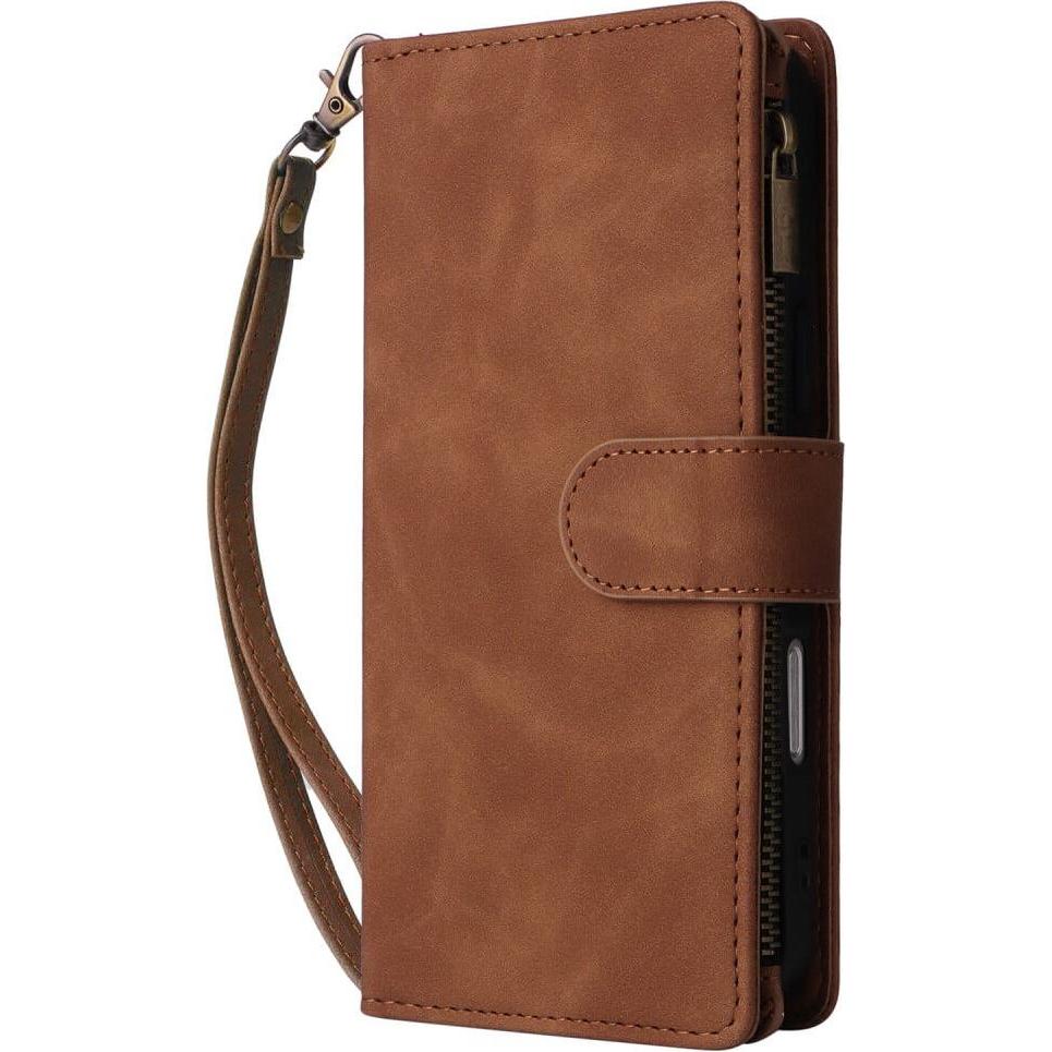 Thumbnail - Cover-Discount iPhone 16 Pro - Brieftaschen Hülle mit Umhängeband (Apple iPhone 16 Pro), Smartphone Hülle, Braun