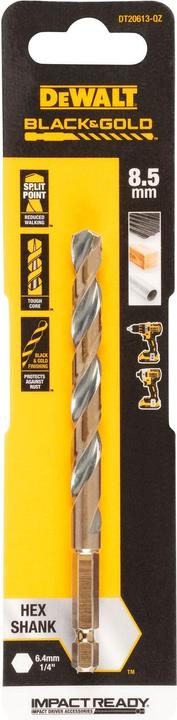 Image du produit DeWalt DT20613QZ Foret hélicoïdal à métaux HSSG 1 pièce 8.5 mm Longueur totale 120 mm ko (8,5 mm)