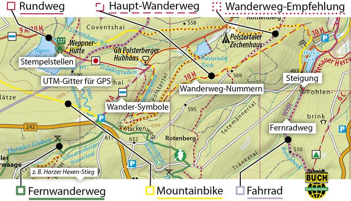 Produktbild Mittlerer Harz Wander- und Fahrradkarte 1 : 30 000 30000