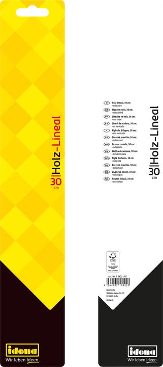 Image du produit Idena Règle en bois 30cm naturelle FSC100 (30 cm, Bois)