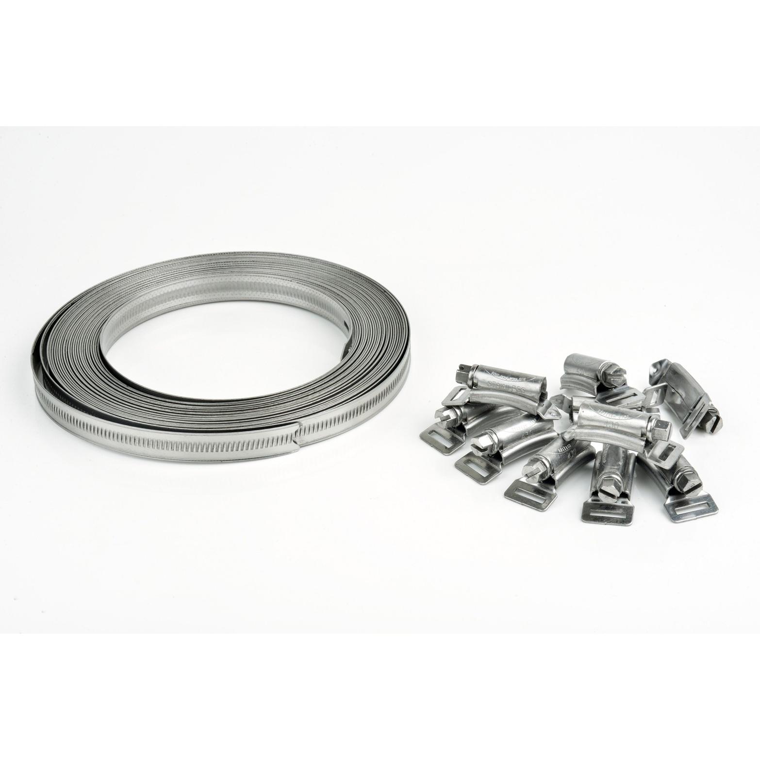 RS PRO, Accessori per installazione sanitaria, Assortimento di fascette in acciaio inox Fascetta a scatto, 11 pezzi