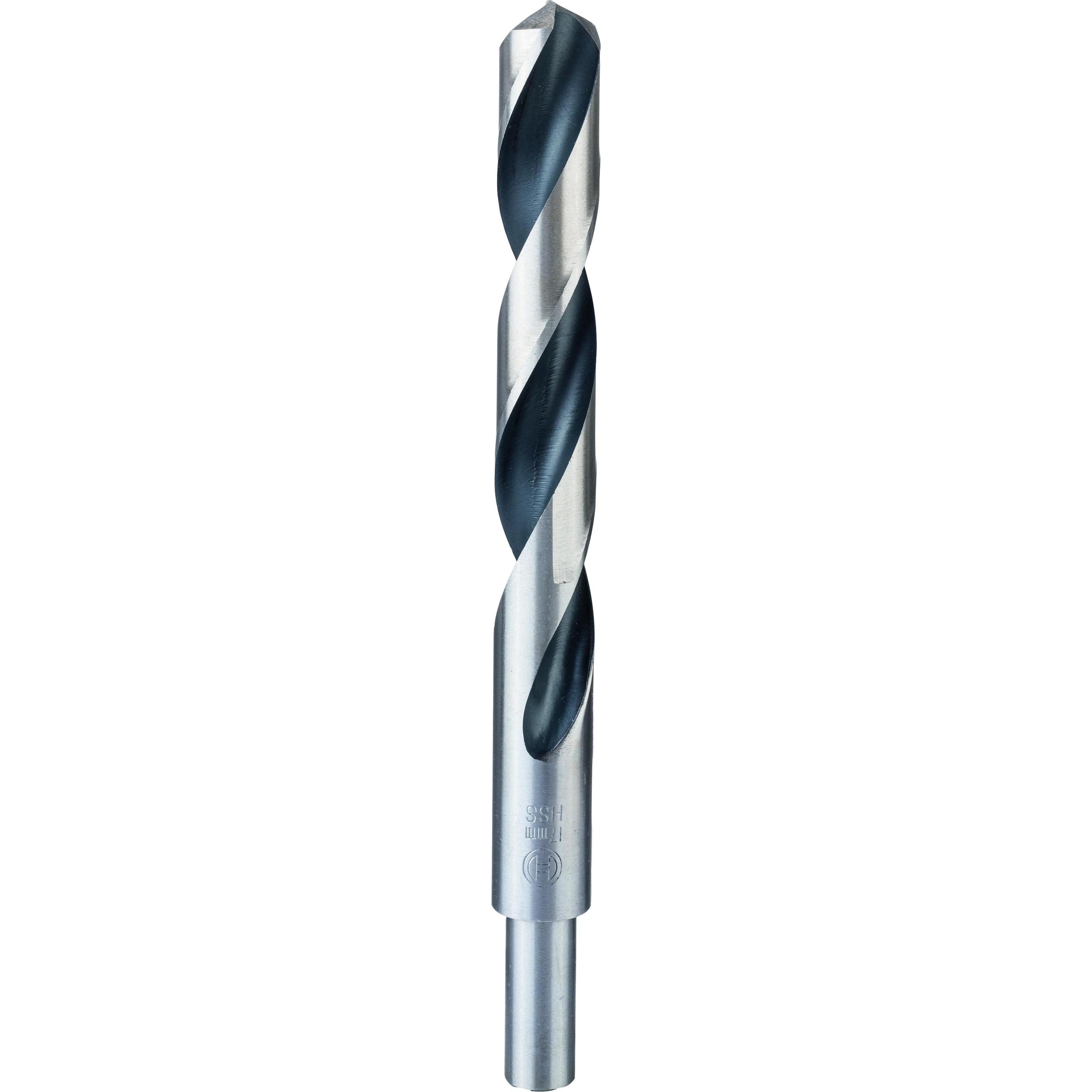 Bosch Professional Zubehör, Bohrereinsatz, Metallspiralbohrer HSS PointTeQ, DIN 338, mit reduziertem Schaft, 17,0 mm (17...
