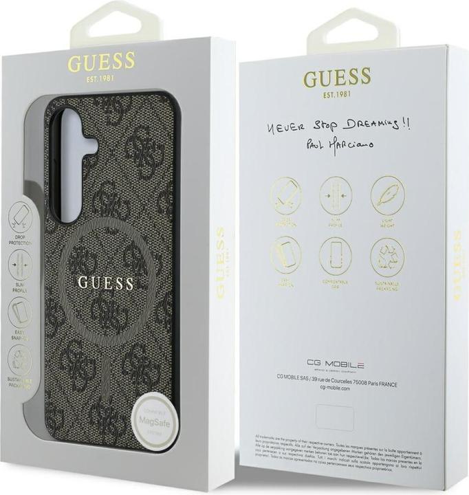 Produktbild Guess Etui Leather 4G Colored Ring Classic Logo MagSafe Samsung Galaxy S25 brÄ zowy (Samsung Galaxy S25)