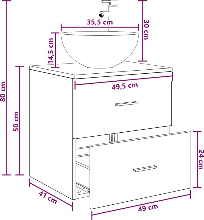 Actual product image vidaXL Moderner Waschtisch (410 mm, 495 mm)