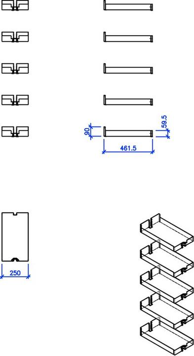 Produktbild Peka Metall Einhängetablar-Set Liro (1 Stk.)