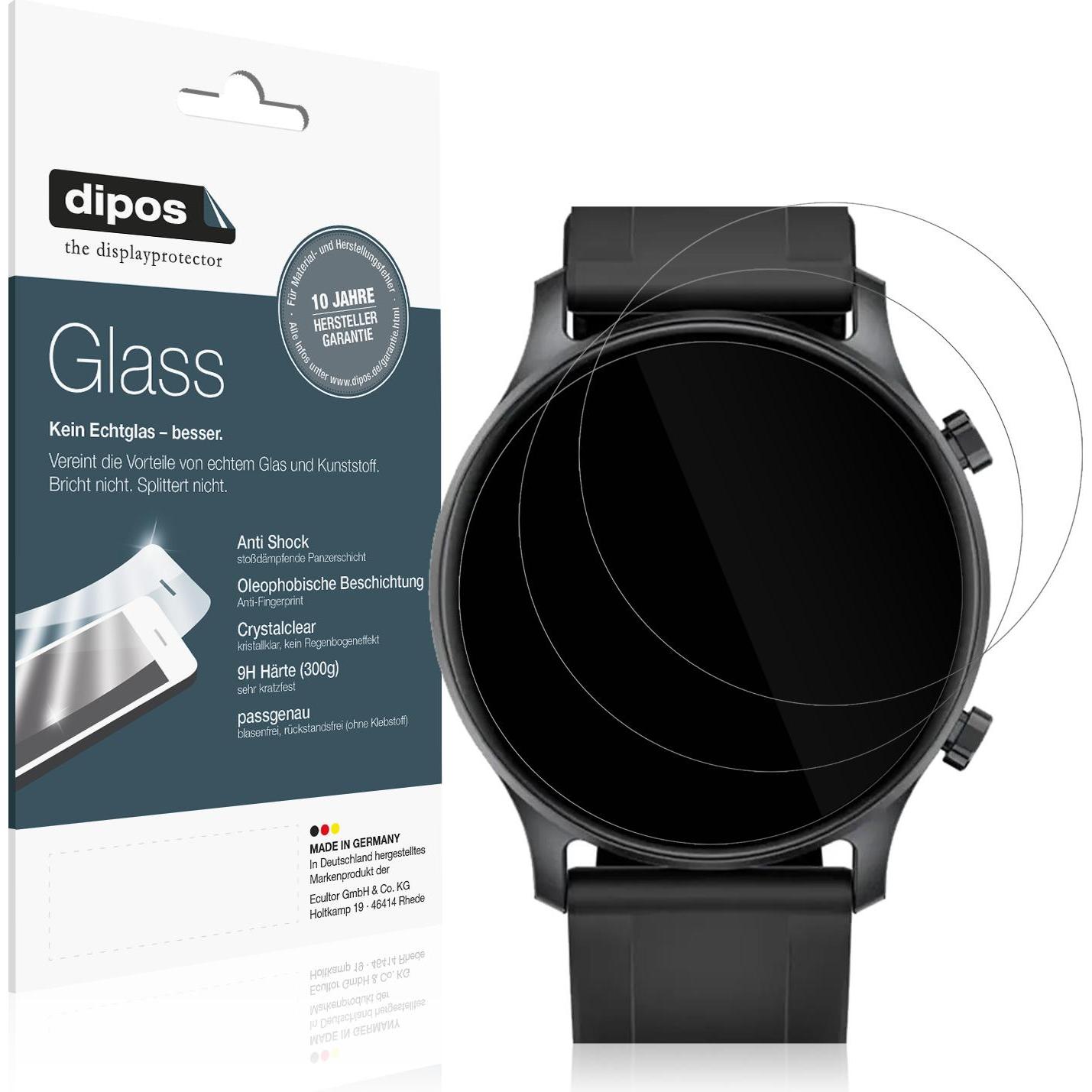 Dipos Displayschutz Anti-Shock, Smartwatch Schutzfolie, Transparent