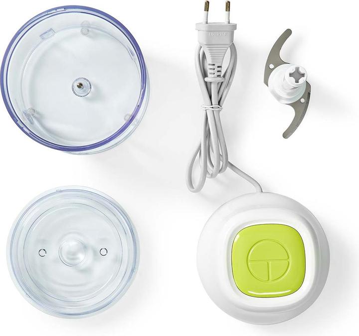 Produktbild Nedis KAMC100CWT Zerkleinerer für Lebensmittel 200 W 0.5 l Plastik 1-Speed Turbo Funktion Weiss (500 ml, 200 W)