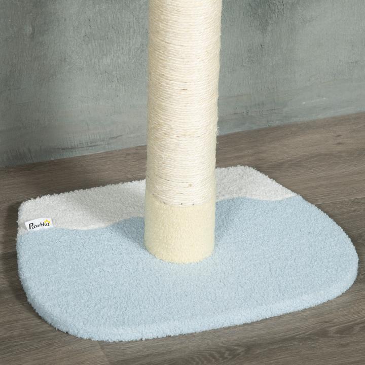 Produktbild PawHut Katzenbaum Spanplatte, Polyester Gelb (Gelb+Weiss+Blau)