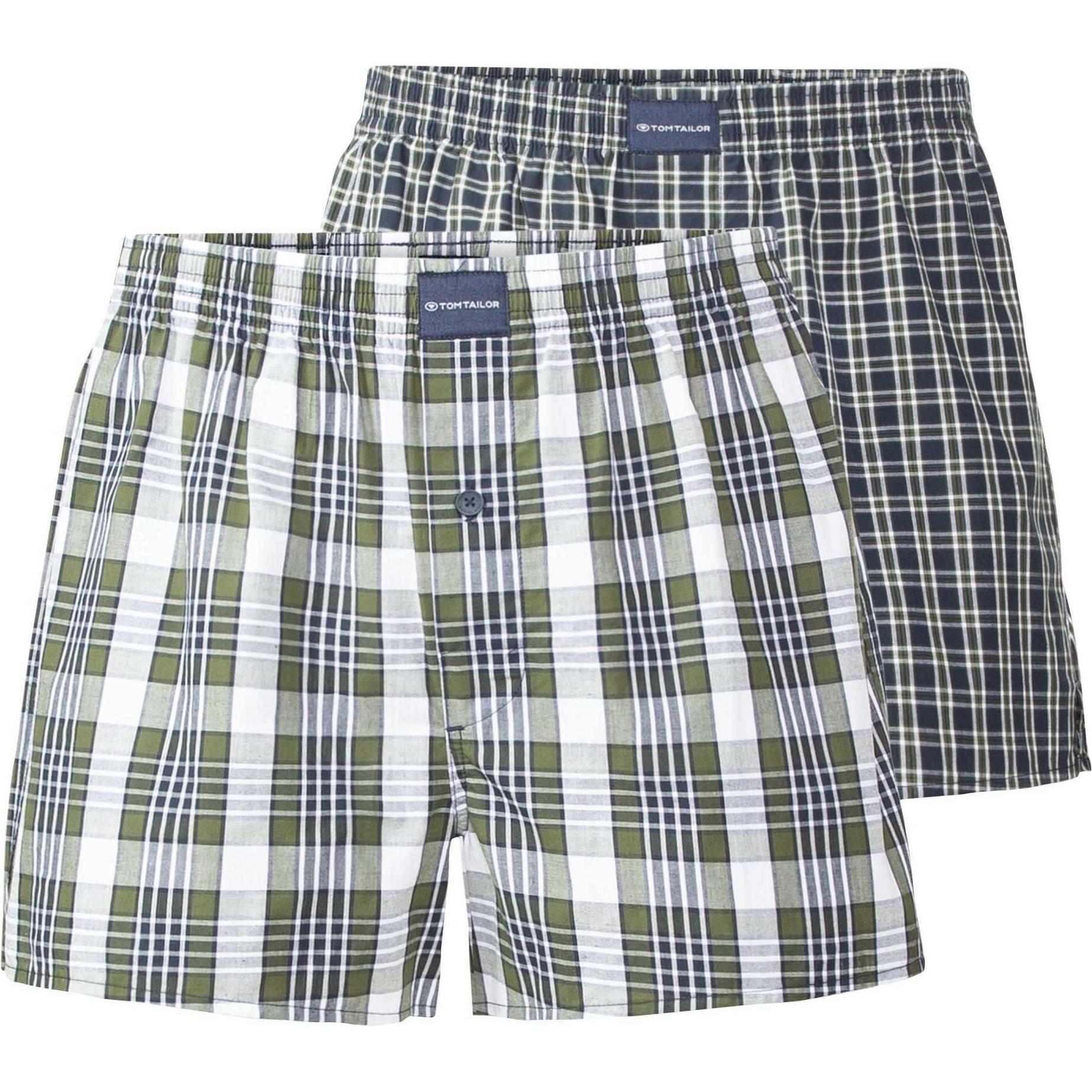 Tom Tailor, Herren, Unterhosen, Web Boxer, Grün, (L, 2er Pack)