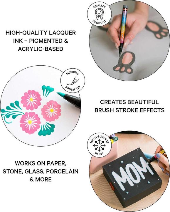 Produktbild I Am Creative Wasserfeste Acryl Permanent Brush Marker (30x)