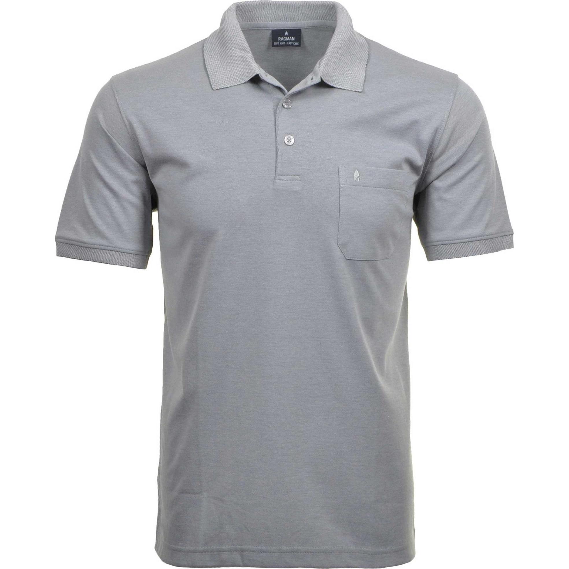 Ragman, Herren, Shirt, Poloshirt Casual Bequem sitzend, Grau, (6XL)